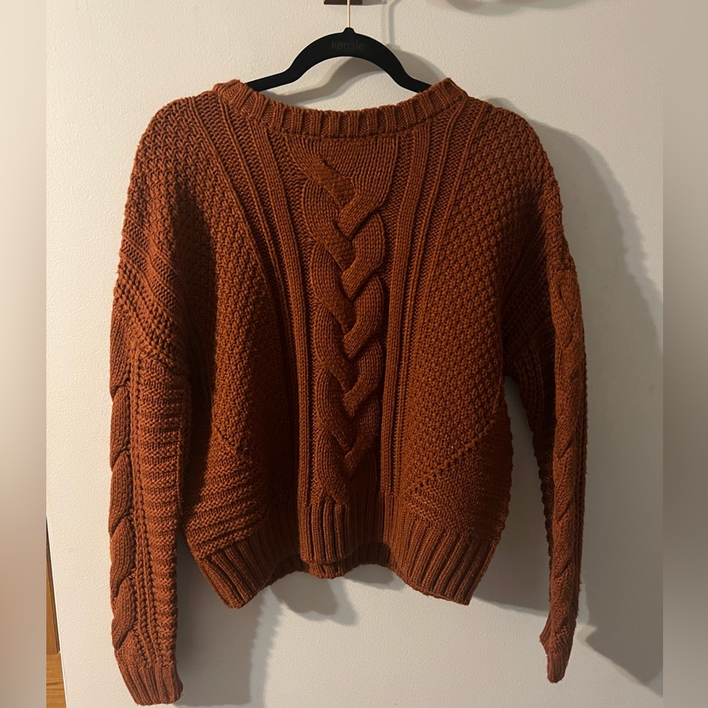 Orange knit sweater